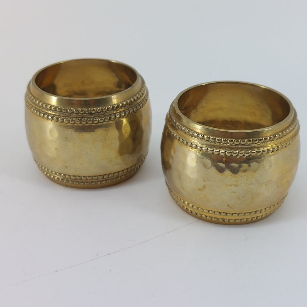 MCM 90s Brass Napkin Set of 2 Rings Classic Dining Home Decor